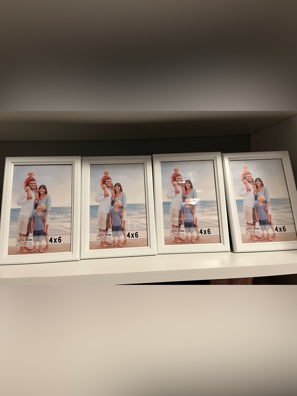 White 4x6 Photo Frames- Set of 4